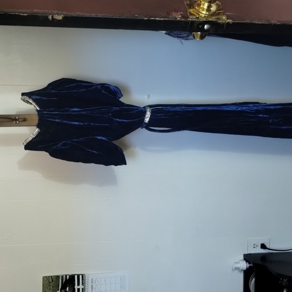 Blue velvet dress